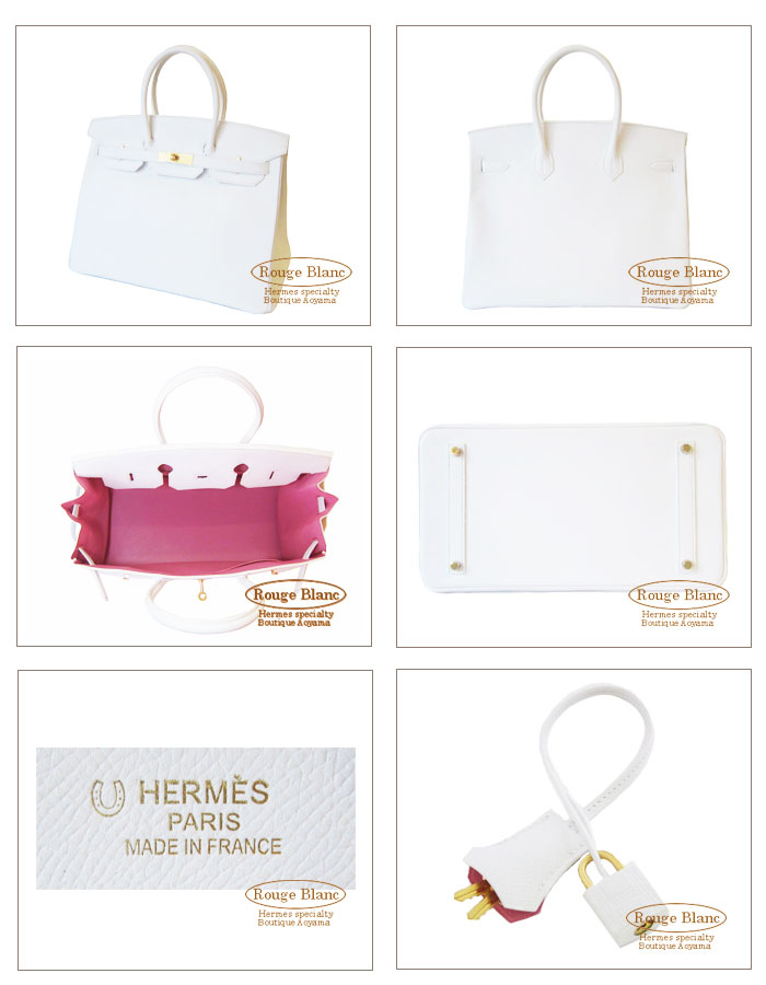 エルメス バーキン35 パーソナルオーダーホワイト 白×ピンク マット