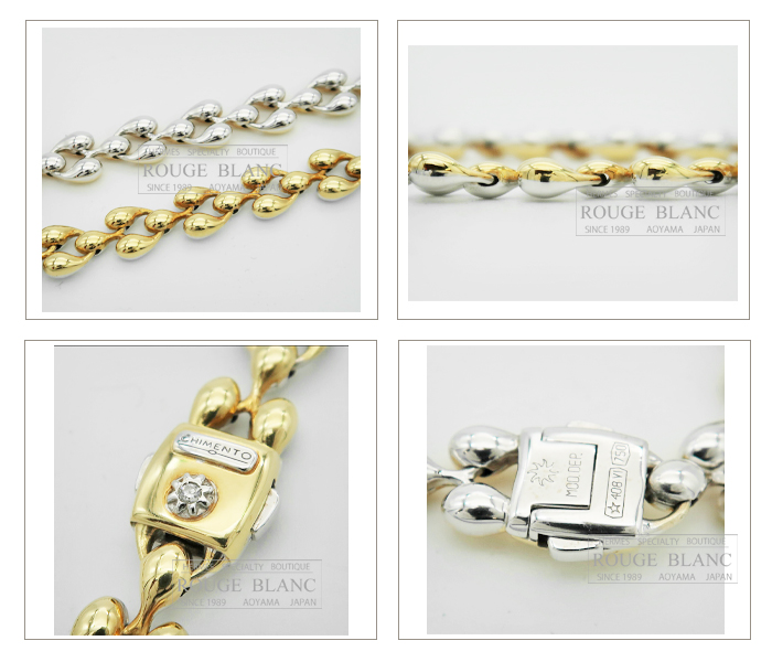 キメント ネックレス ダイヤ 750 YG×WG リバーシブルタイプ 新品同様 CHIMENTO Necklace diamond USED