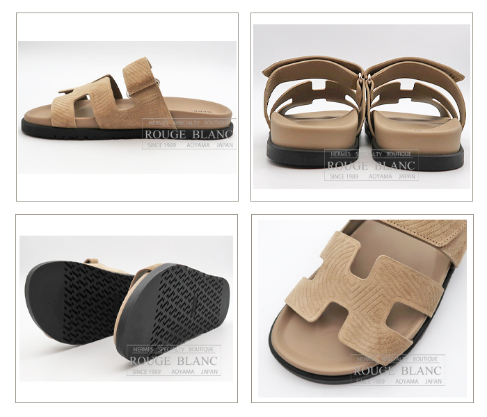 エルメス サンダル ”シプレ” ベージュ スエードゴートスキン #37 【新品】 HERMES Sandal "Chypre" Beige