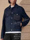 新品未使用HERMESエルメス24SS デニムジャケット46M タグ付　Gジャン エルメス 2024 A/W メンズ デニムジャケット Gジャン ブルゾン レザー